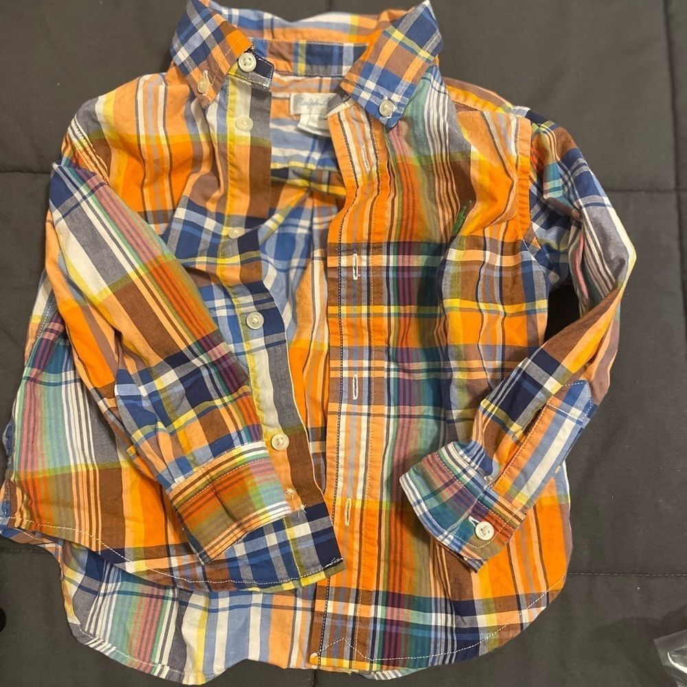 18 months- Polo Ralph Lauren Button Down plaid Shirt- Long Sleeve